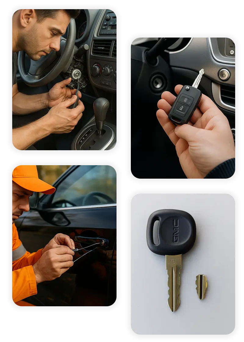 automotive locksmith ignition repair, lockout help, key replacement, broken key service