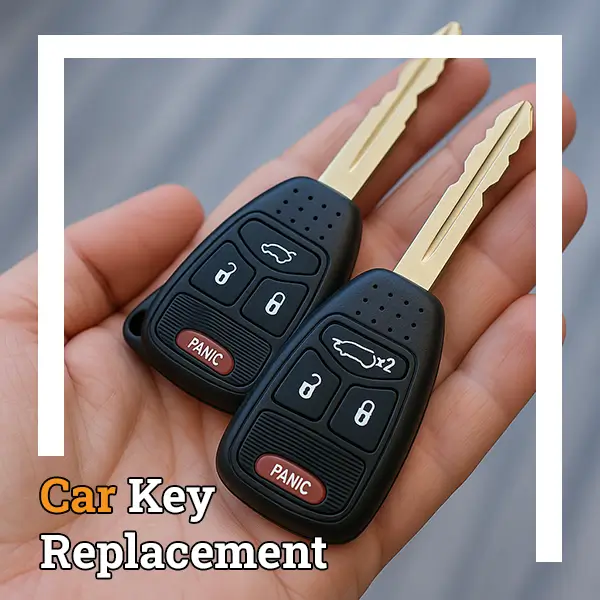 car key replacement service - hand holding two remote keys