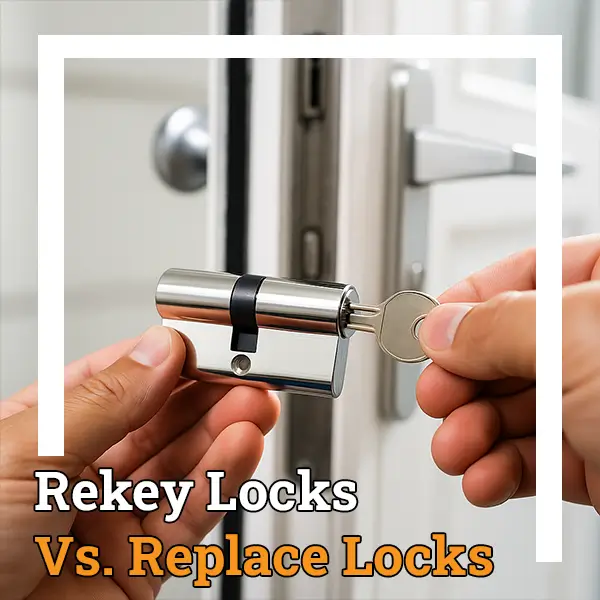 Professional cylinder lock installation for home security locksmith installing new cylinder lock with key on white door